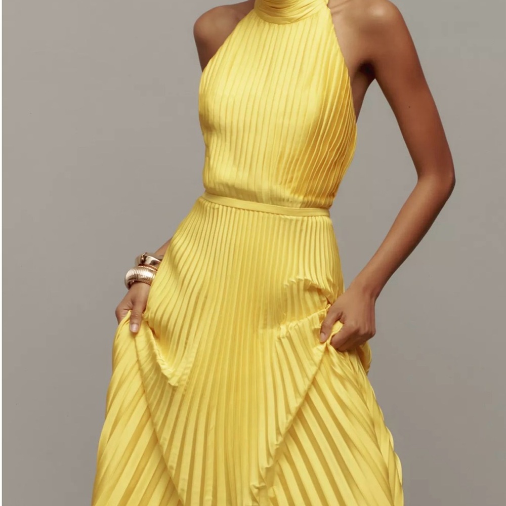 Elegant Strapless Yellow Dress - Picture 2 of 13
